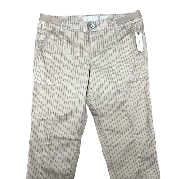 Anthropologie Hei Hei Beige Pinstriped Cropped Pants Size 29 - Picture 4 of 14